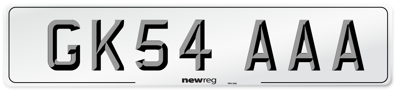 GK54 AAA Number Plate from New Reg